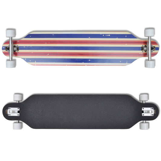 Skateboard Longboard Star Esdoorn Aluminium 107 Cm Blauw 9&quot;