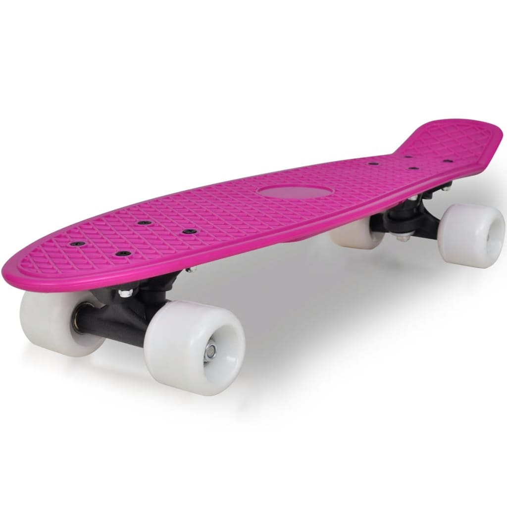 Retro Pennyboard Met Lila Bovenkant En Witte Wielen 6,1&quot;