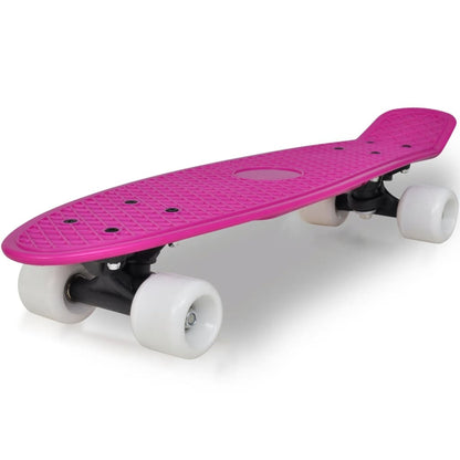Retro Pennyboard Met Lila Bovenkant En Witte Wielen 6,1&quot;