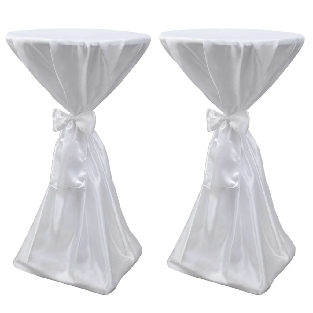 Statafelhoes Met Strik 60Cm Wit (2 Stuks)