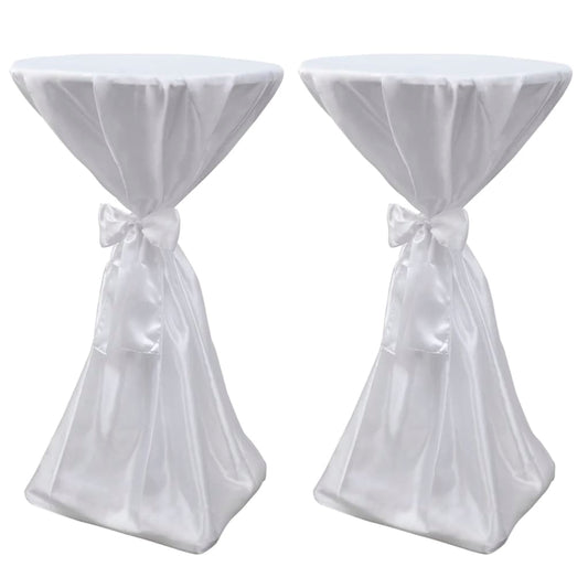 Statafelhoes Met Strik 60Cm Wit (2 Stuks)