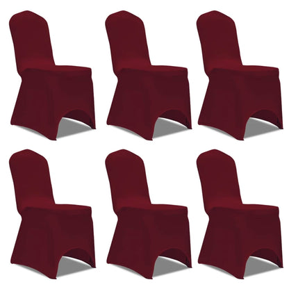 Stoelhoes Stretch Bordeauxrood (6 Stuks)
