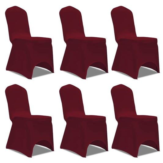 Stoelhoes Stretch Bordeauxrood (6 Stuks)