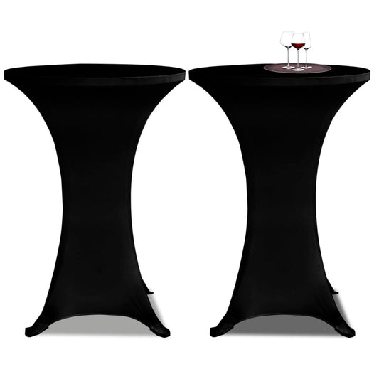 Statafelhoezen 2 St Stretch Ø80 Cm Zwart