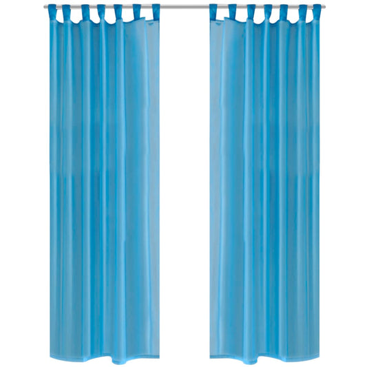 Gordijn Turquoise 140X175 Cm (2 Stuks)