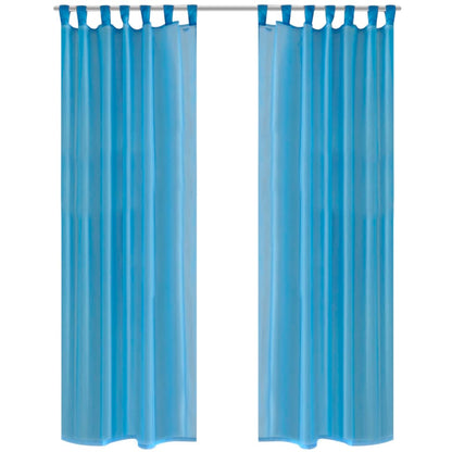 Gordijn Turquoise 140X225 Cm (2 Stuks)