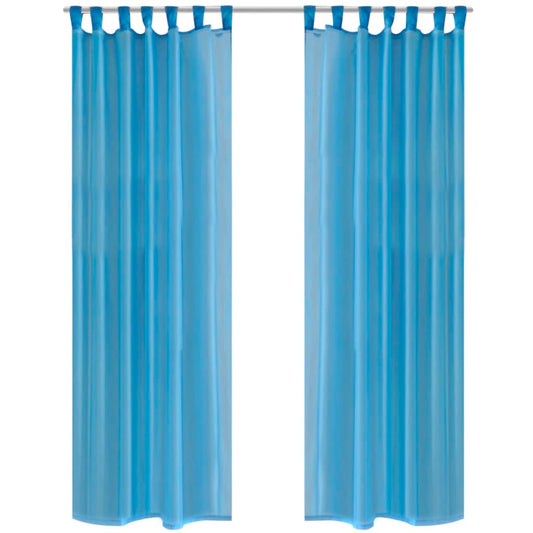 Turquoise Vitrage 140 X 245 Cm 2 Stuks