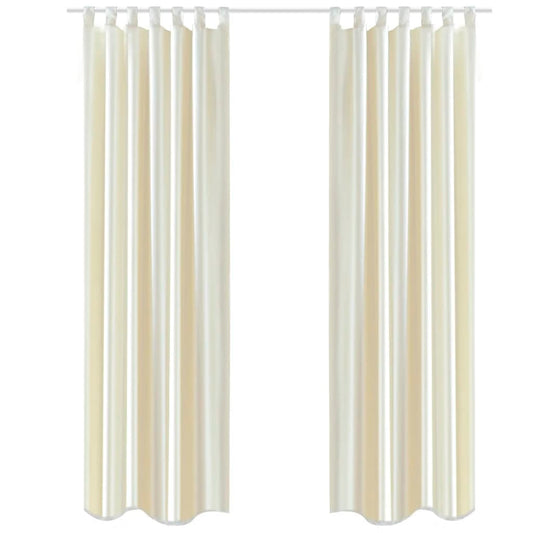 Gordijn Tafzijde Crème 140X245 Cm (2 Stuks)