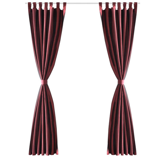 Gordijn Tafzijde Bordeaux 140X245 Cm (2 Stuks)