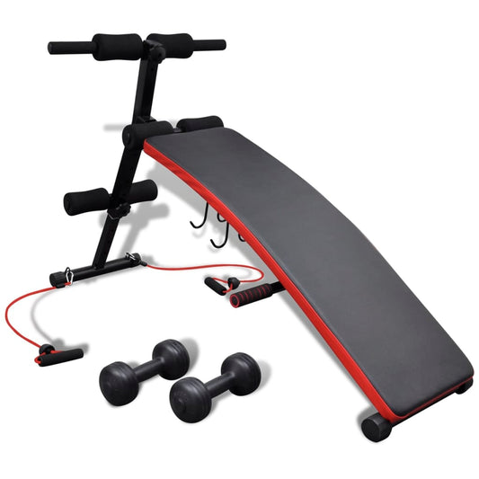 Sit-Up Bankje Met 3 Kg Dumbbells Verstelbaar