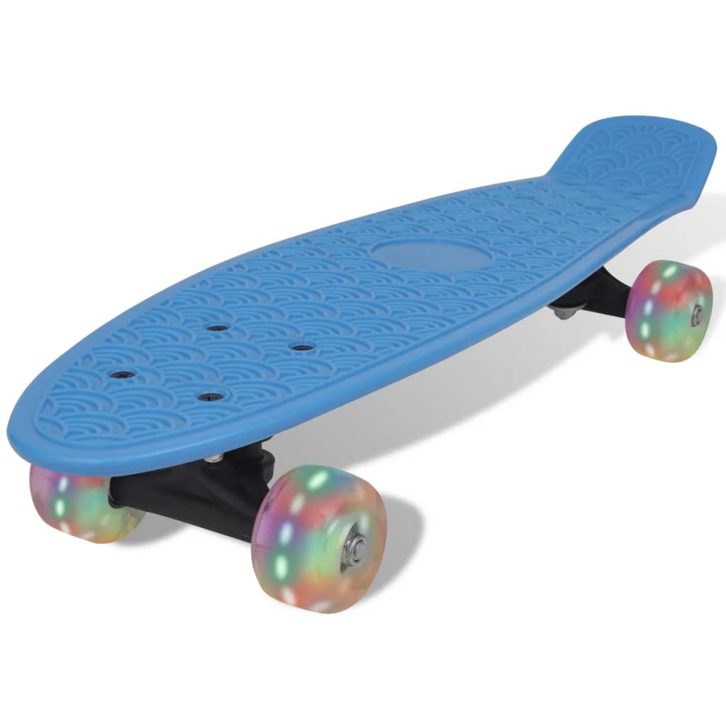 Pennyboard Retro Met Led-Wielen (Blauw)