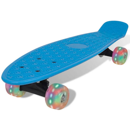 Pennyboard Retro Met Led-Wielen (Blauw)