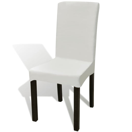 6 St Stoelhoezen Recht Stretch Crèmekleurig