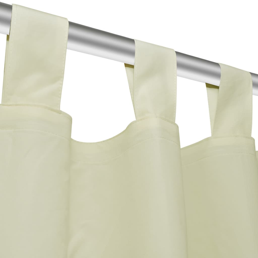 Micro-Satijnen Gordijnen Met Ringen 140 X 225 Cm 2 Stuks (Creme)