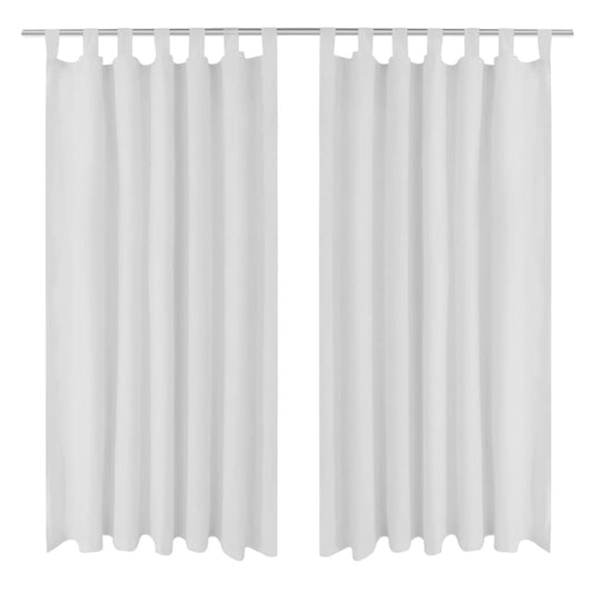 Micro-Satijnen Gordijnen Met Ringen 140 X 225 Cm 2 Stuks (Wit)