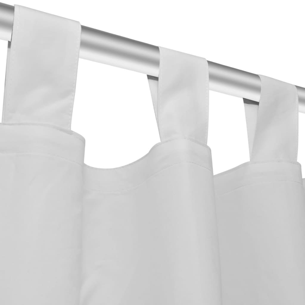 Micro-Satijnen Gordijnen Met Ringen 140 X 225 Cm 2 Stuks (Wit)
