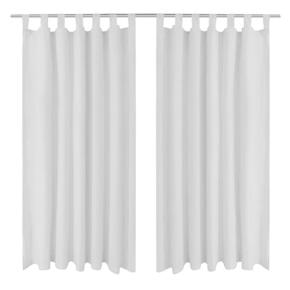 Micro-Satijnen Gordijnen Met Ringen 140 X 245 Cm 2 Stuks (Wit)