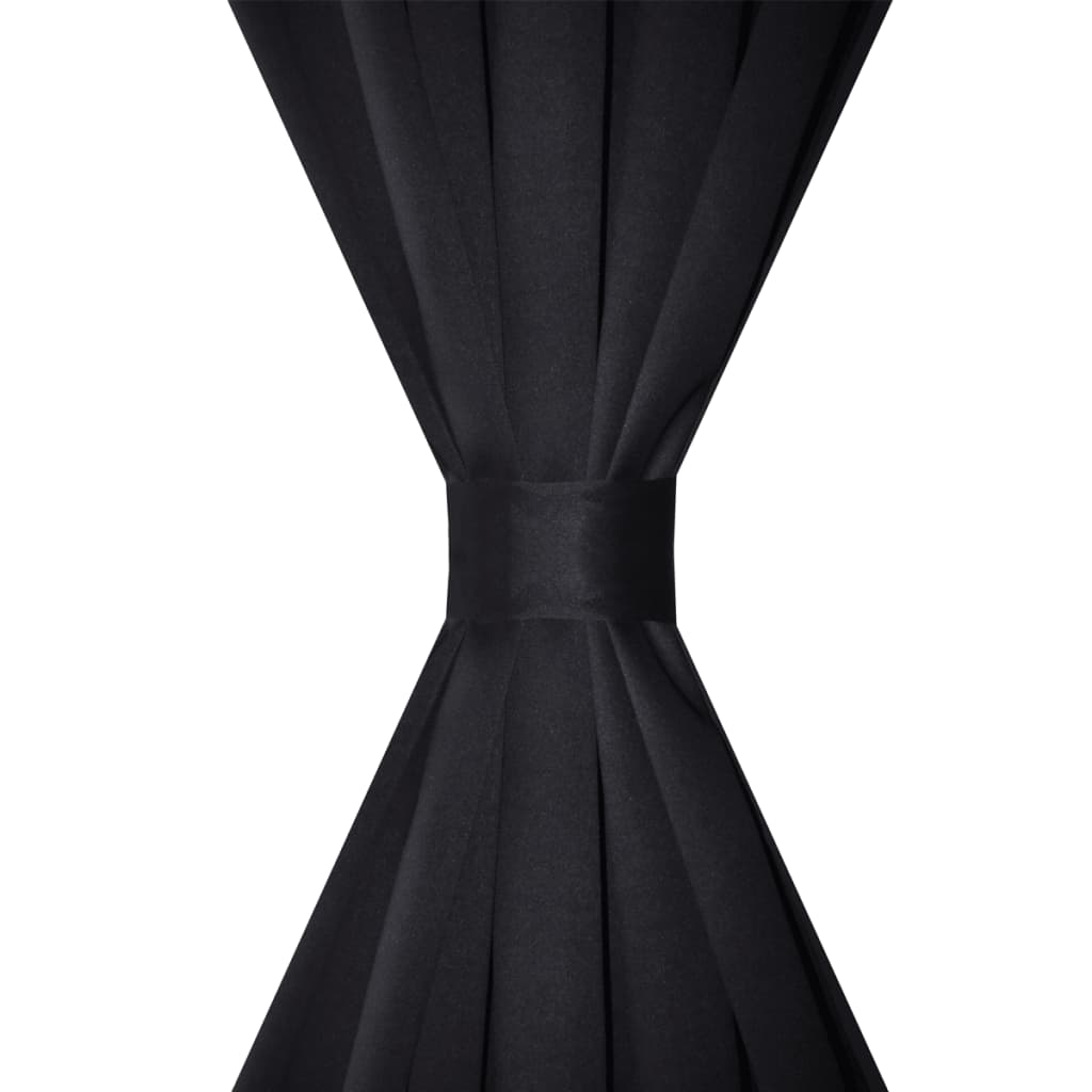 Gordijnen Met Gleuven 135 X 245 Cm Zwart 2 St