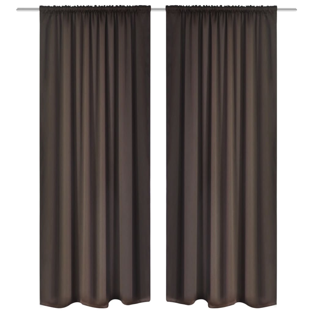 Gordijnen Met Gleuven 135 X 245 Cm Bruin 2 St