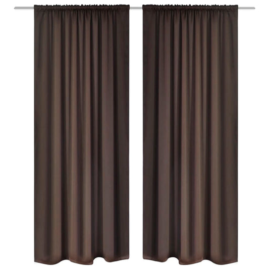 Gordijnen Met Gleuven 135 X 245 Cm Bruin 2 St