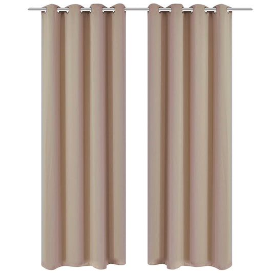 Gordijnen Met Metalen Ringen 135 X 245 Cm 2 Stuks (Creme)