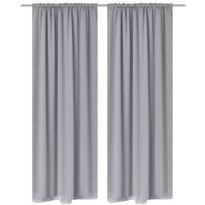 Gordijnen Met Gleuven 135 X 245 Cm Grijs 2 St