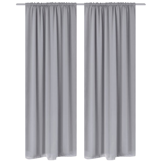Gordijnen Met Gleuven 135 X 245 Cm Grijs 2 St