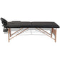 Inklapbare Massagetafel 2 Zones Met Houten Frame (Zwart)