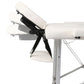 Inklapbare Massagetafel 3 Zones Met Aluminium Frame (Creme)