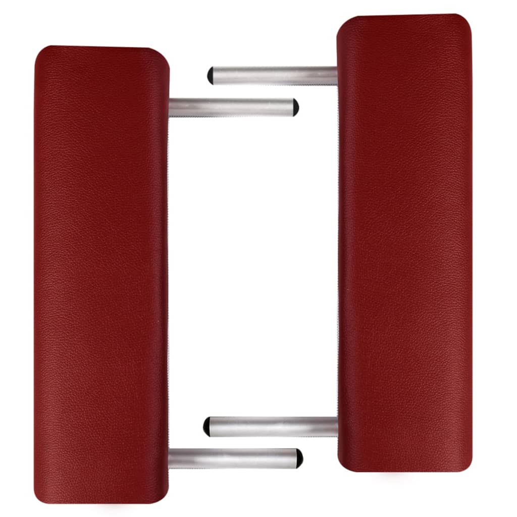 Inklapbare Massagetafel 3 Zones Met Aluminium Frame (Rood)