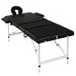 Inklapbare Massagetafel 3 Zones Met Aluminium Frame (Zwart)