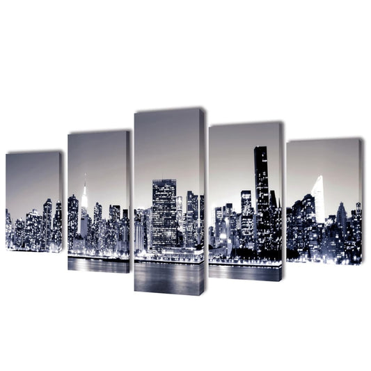 Canvasdoeken Monochroom New York Skyline 100 X 50 Cm