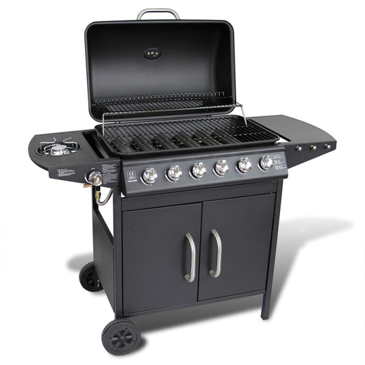 Gasbarbecue 6+1 Branders Rvs Zwart