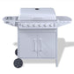 Gasbarbecue En Grill 6+1 Branders Rvs Zilver