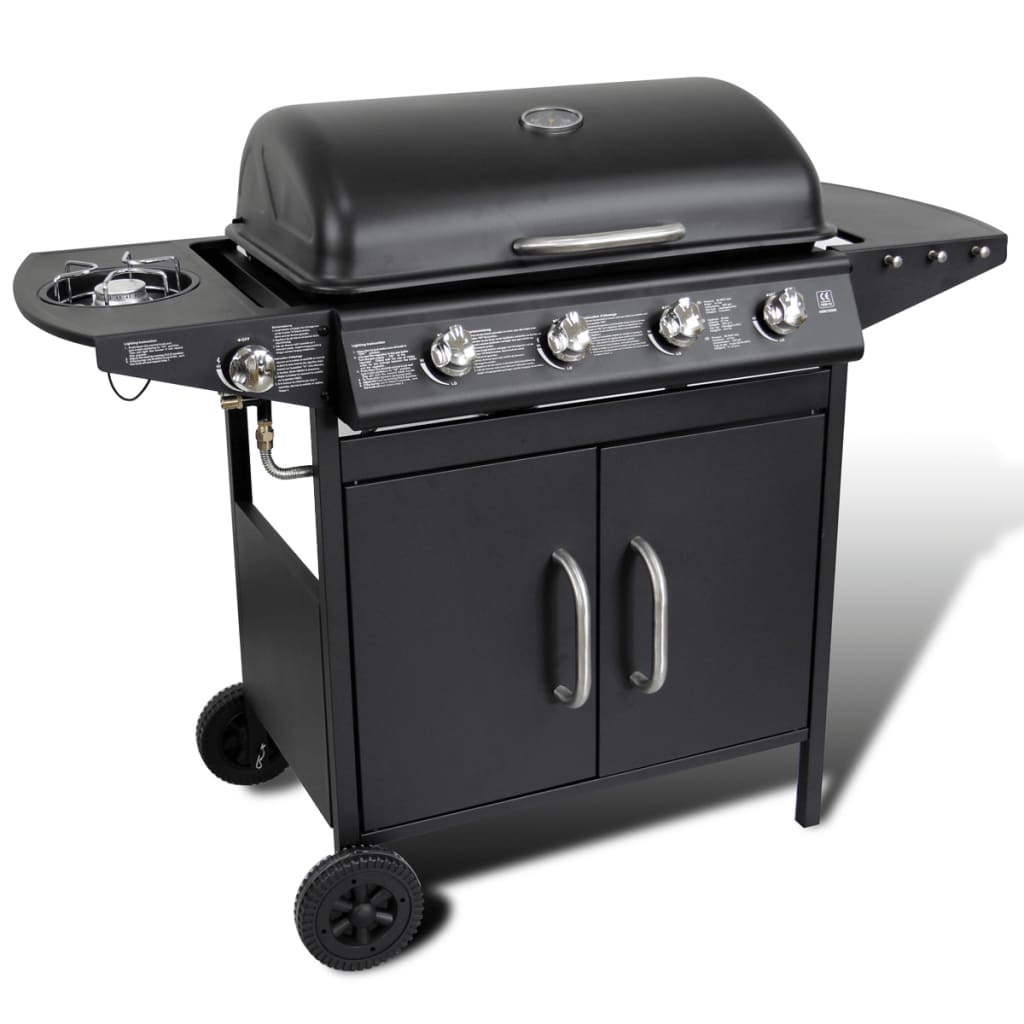 Gasbarbecue 4+1 Branders Rvs Zwart