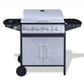 Gasbarbecue 4+1 Branders Rvs Zwart En Zilver