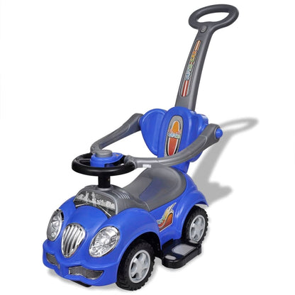 Loopauto Met Duwstang Blauw