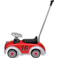 Loopauto Retro Met Duwstang Rood