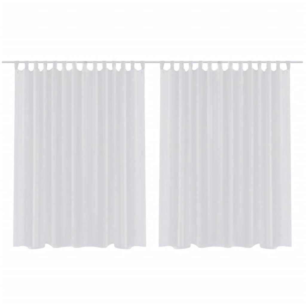 Glasgordijn 290 X 175 Cm Wit 2 Stuks
