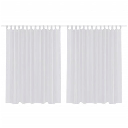 Glasgordijn 290 X 175 Cm Wit 2 Stuks