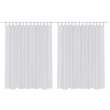 Glasgordijn 290 X 225 Cm Wit 2 Stuks