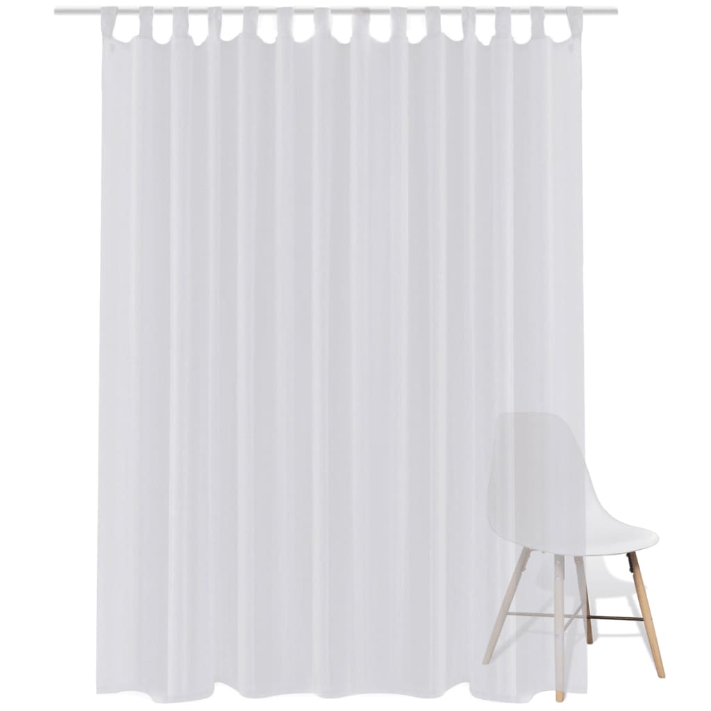 Glasgordijn 290 X 245 Cm Wit 2 Stuks
