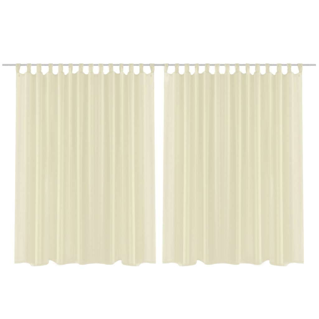 Glasgordijn 290 X 225 Cm Crème 2 Stuks