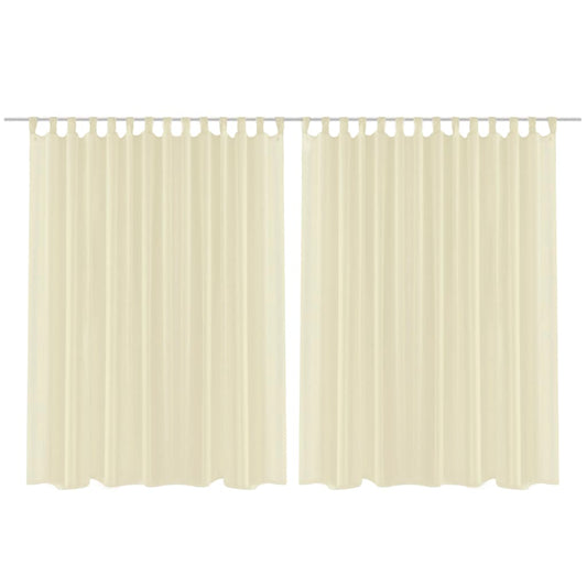 Glasgordijn 290 X 225 Cm Crème 2 Stuks