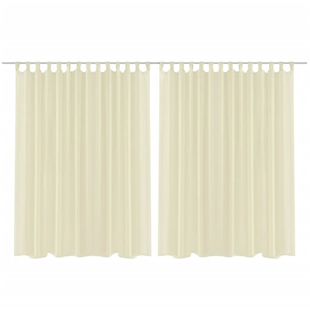 Glasgordijn 290 X 245 Cm Crème 2 Stuks