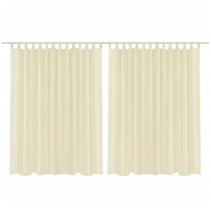 Glasgordijn 290 X 245 Cm Crème 2 Stuks