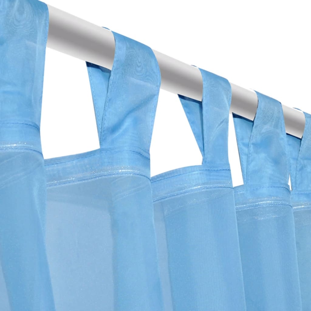 Glasgordijn 290 X 245 Cm Turquoise 2 Stuks