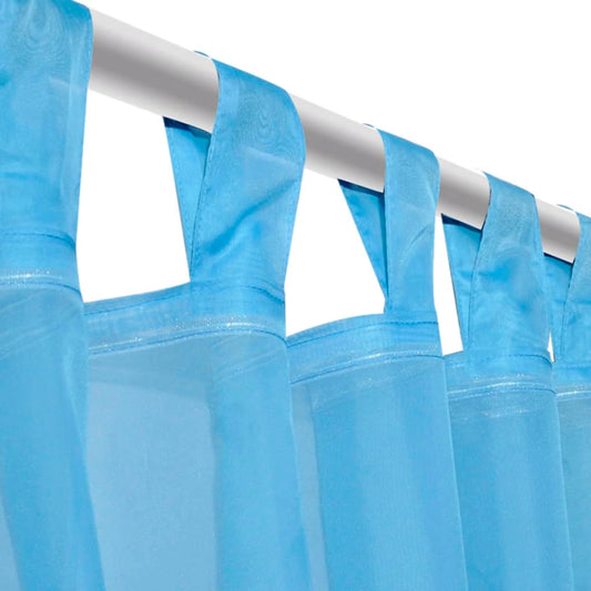 Glasgordijn 290 X 245 Cm Turquoise 2 Stuks