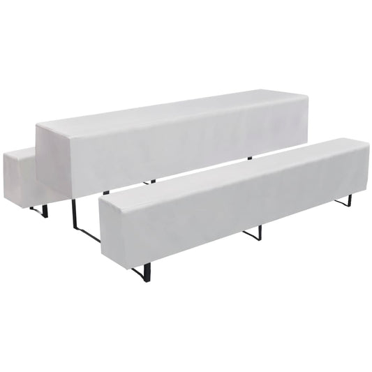 Hoezen Voor Biertafel En Banken Wit 3 Stuks 225 X 50 X 35 Cm