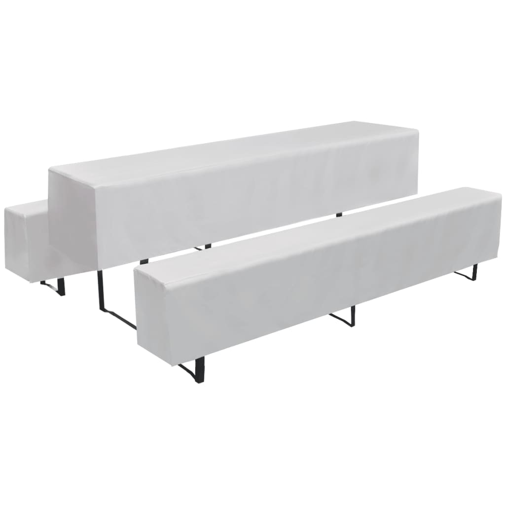 Hoezen Voor Biertafel En Banken Wit 3 Stuks 225 X 70 X 35 Cm